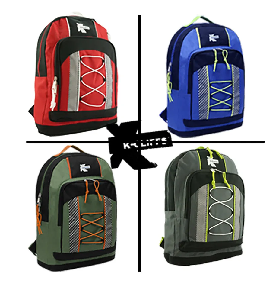 - 30 PACKS | $7.99 PER PACK ||   15" Lightweight Backpack with Bungee System Water Resistant