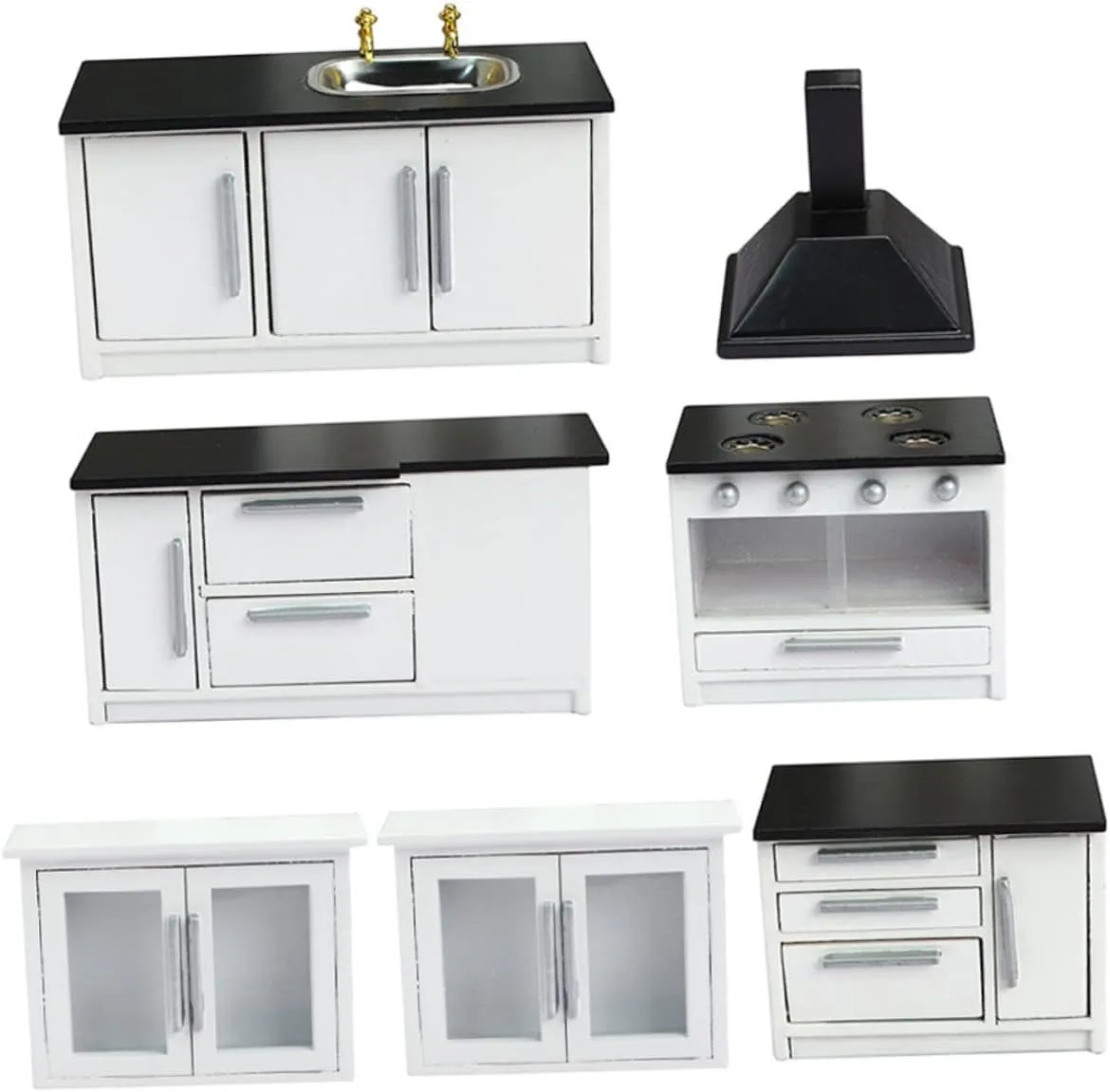 1 Set Mini Dollhouse Kitchen Furniture DIY Mini House Decoration for Creative Projects Accessories for Miniature Kitchens