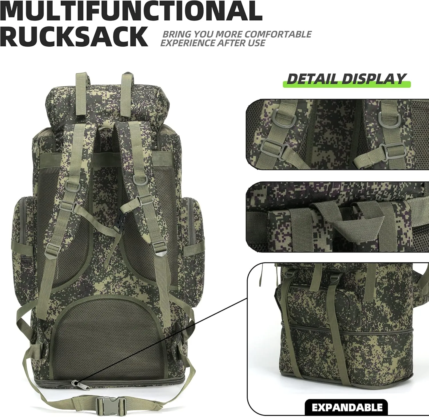 100L Camping Hiking Military Tactical Backpack Outdoor Climbing Sport Bags for Camping,Backpacking