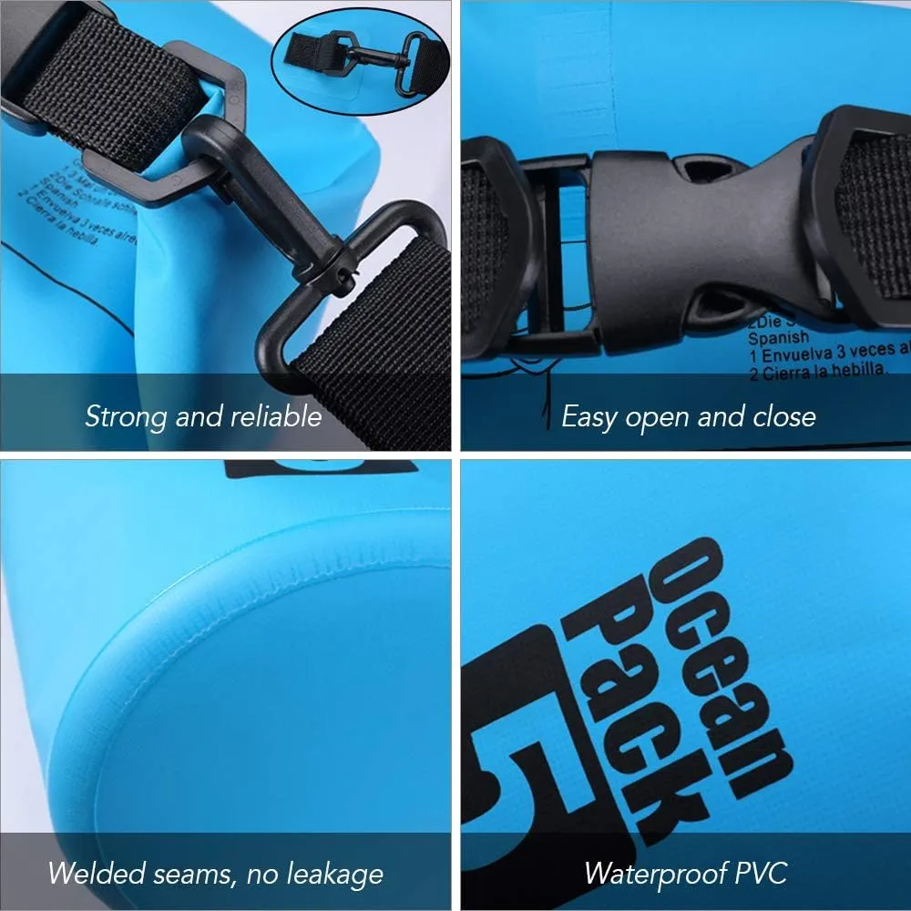 10L / 15L / 20L / 30L Waterproof Dry Backpack Water Bag Roll Sack for Kayaking Rafting Boating River King