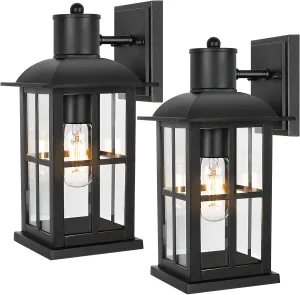 13in Outdoor Wall Lights, Anti-Rust 100% Aluminum Exterior Light Fixtures, Outdoor Wall Lanterns Sconce Lighting Matte Black, Outside Lights for House Wall Mount Porch Lights for Entryway Garage