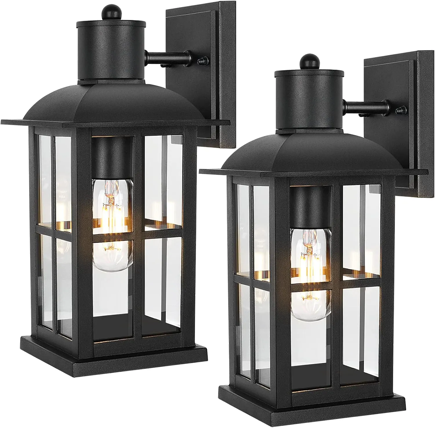 13in Outdoor Wall Lights, Anti-Rust 100% Aluminum Exterior Light Fixtures, Outdoor Wall Lanterns Sconce Lighting Matte Black, Outside Lights for House Wall Mount Porch Lights for Entryway Garage
