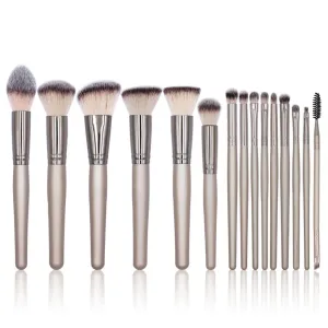 15 Makeup Brush Set Full Set Of Loose Powder Brush Flat Foundation Brush Eye Shadow Set Brush Beauty Tools