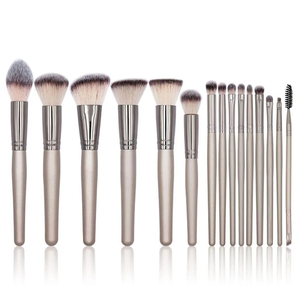 15 Makeup Brush Set Full Set Of Loose Powder Brush Flat Foundation Brush Eye Shadow Set Brush Beauty Tools