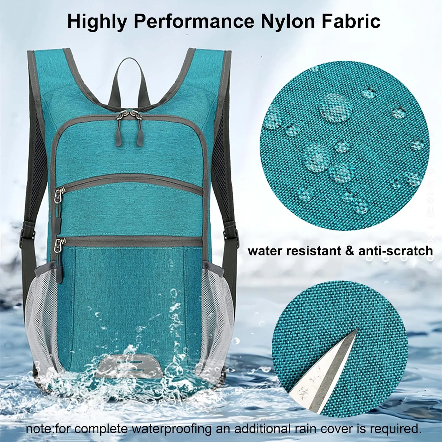 15L Hiking Backpack Foldable Ultralight Hiking Pack Small Travel Backpackfor Women Men(Green)