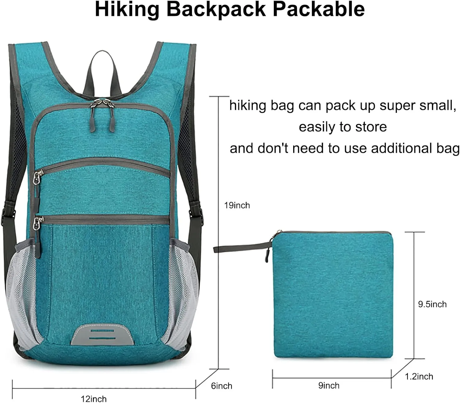 15L Hiking Backpack Foldable Ultralight Hiking Pack Small Travel Backpackfor Women Men(Green)