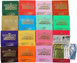 16 Pack The Incense Match: Variety Pack- Portable, Scented Matches for Instant Aroma and Odor Elimination | Sustainable, Travel-Friendly Oder Remover. | 480 Matchsticks per Pack
