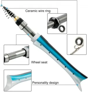 1.6m Retractable Telescopic Carbon Fishing Rod:Collapsible & Portable Pen Fishing Pole for River & Sea