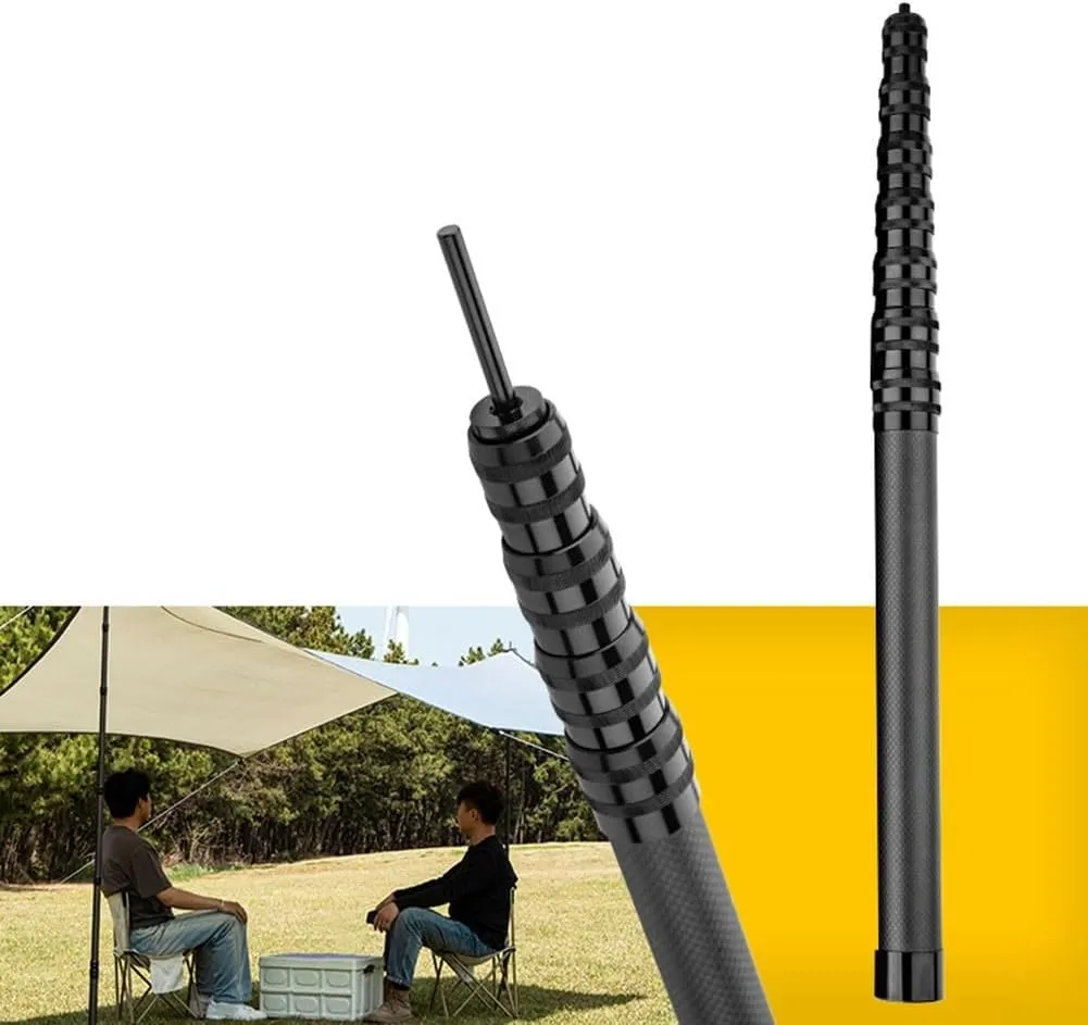 1pcs Adjustable Tarp Pole Canopy Pole, Portable Tent Poles Rods, Carbon Fiber Tarp Poles for Camping Tarps, Tent, Awnings, Shelters, Hiking(1.35 meter)
