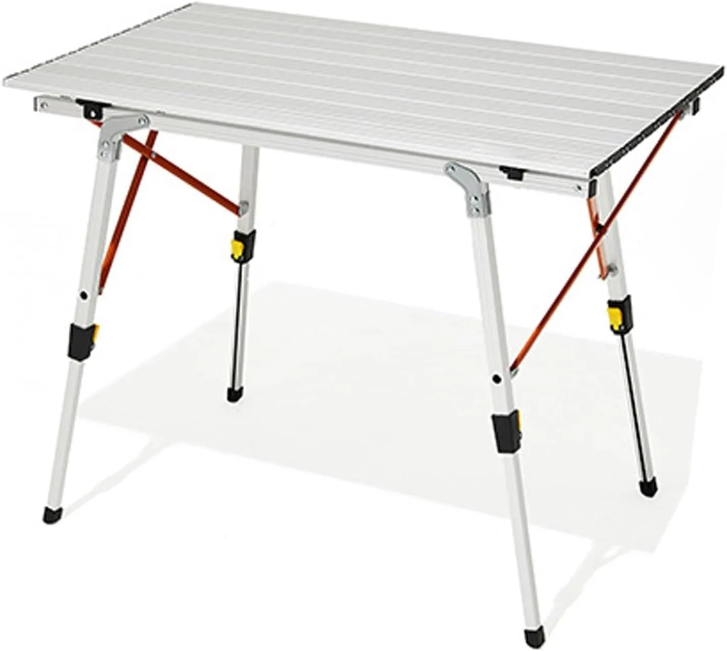 2-6 Person Stretchable Camping Table, Roll-Up Lightweight Picnic Table with Aluminum Tabletop & Carrying Bag, Portable Outdoor Folding Table for Hiking, Backpacking & Fishing (White)(White)