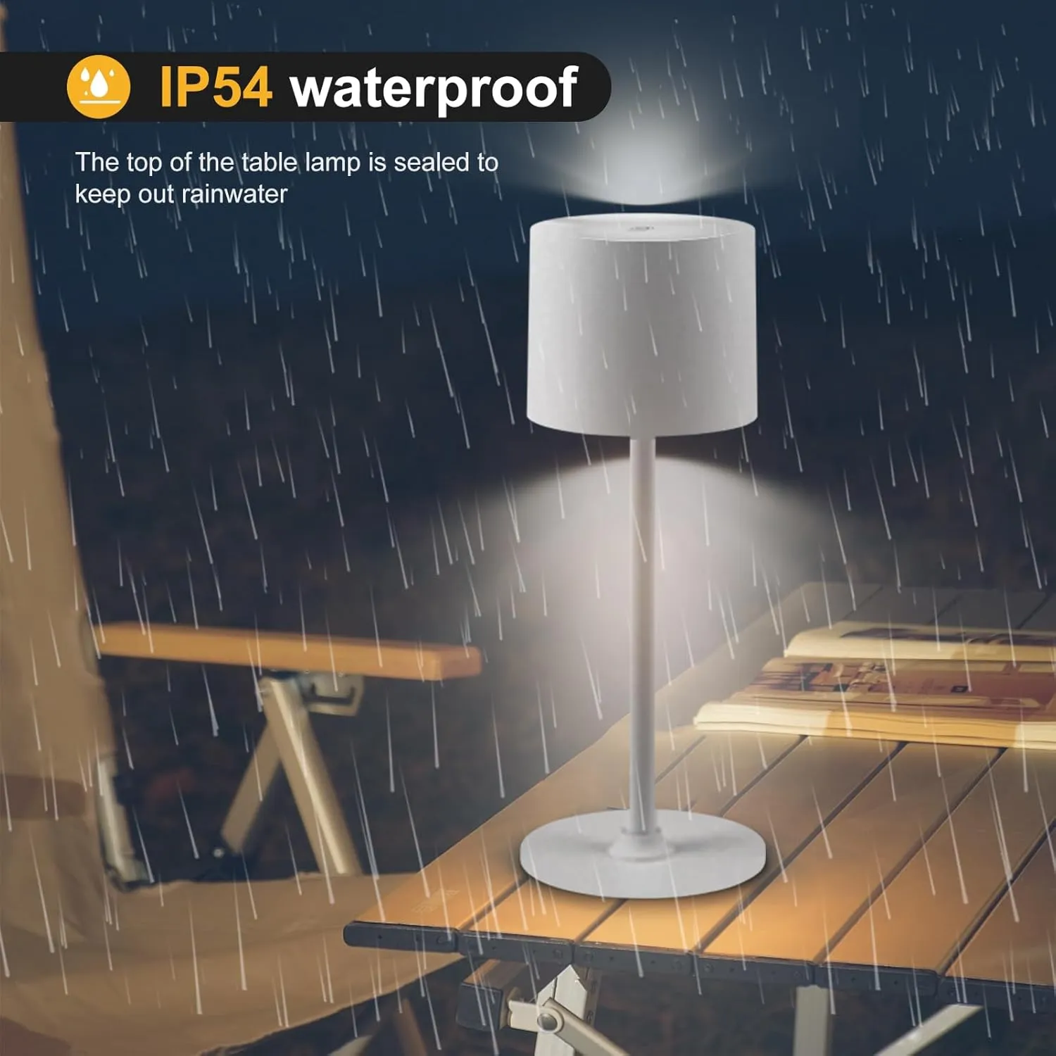 2 Pack Rechargeable Table Lamps, Battery Powered LED Desk Lamp, 3 Color Stepless Dimming Up, Portable Table Light for Bedroom/Couple Dinner/Desk/Cafe/Dining Room/Terrace,Waterproof & Wireless
