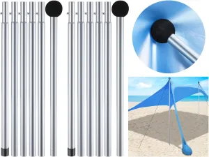 2 Packs Beach Tent Poles Adjustable Tarp Camping Poles 31 to 87 Inch Accessories for Sun Sails Canopy, Parties, Camping, Fishing, Hiking Outdoor Sport Activities