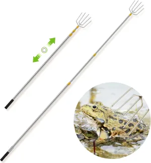 2 Pcs Stainless Steel Telescopic Fish Gaff with 5 Teeth Assorted Harpoons Barbed Retractable Spear Gig Gaff Fishing Gaffs Frog Gig for Fishing Hook Harpoon Hunting Frog Mole
