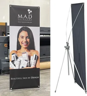 2 UNITS 24"x63" Premium X-Frame Banner Stand Display (STAND ONLY) with Carrying Bag