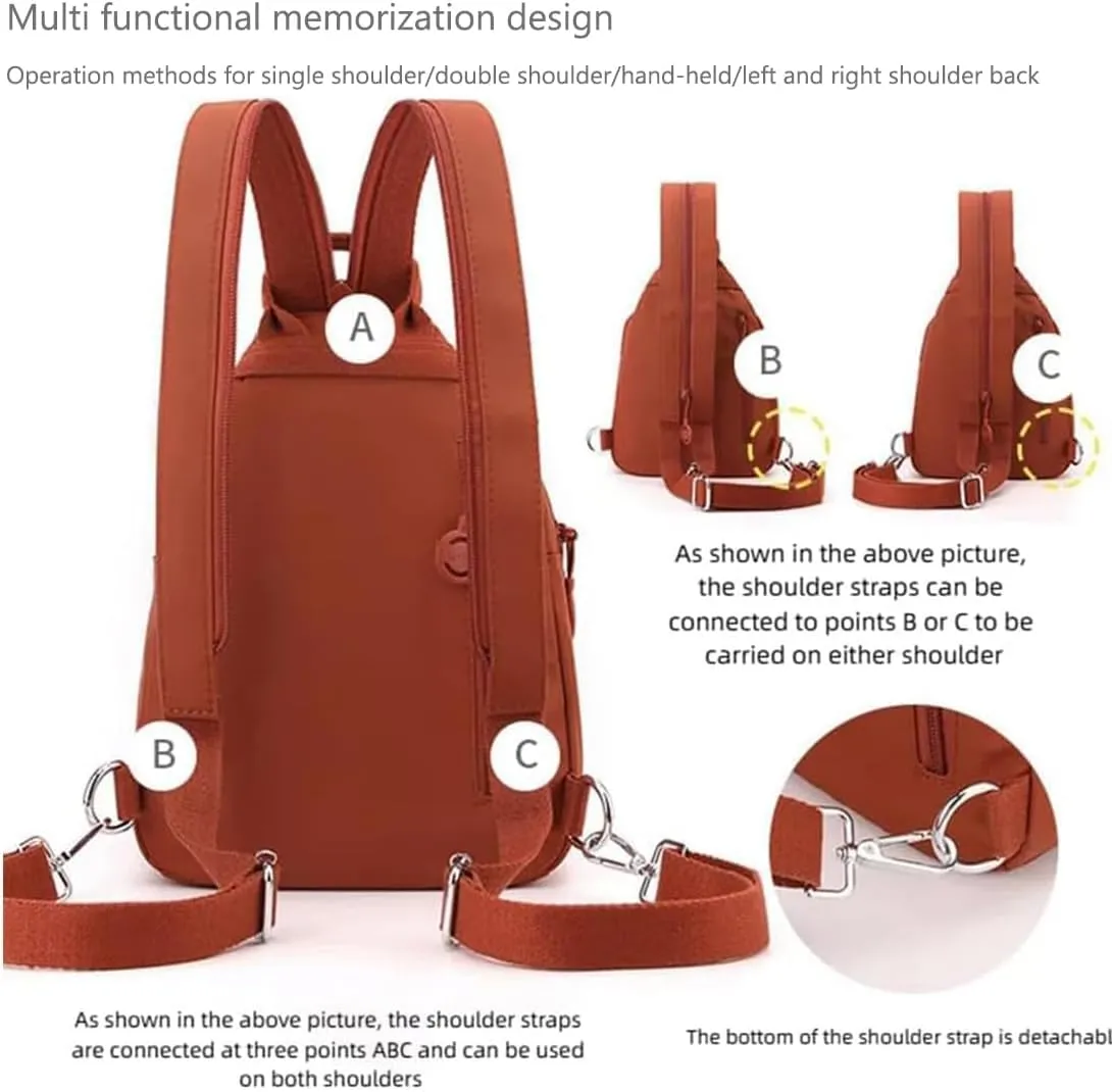 2025 Backpack Chest Bag Double Zipper Large Capacity, Vovtva Bag, Vovtv Street Lite Chic Versatile Travel Bags (1, Beige)