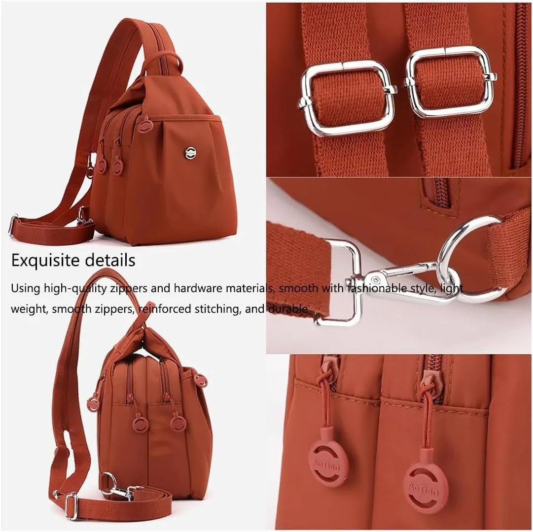 2025 Backpack Chest Bag Double Zipper Large Capacity, Vovtva Bag, Vovtv Street Lite Chic Versatile Travel Bags (1, Beige)