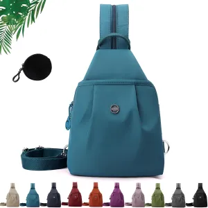 2025 Backpack Chest Bag Double Zipper Large Capacity,Multifunctional Waterproof & Anti-Theft Crossbody Bag for Unisex (Blue)