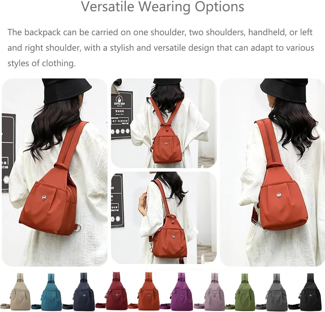 2025 Backpack Chest Bag Double Zipper Large Capacity,Multifunctional Waterproof & Anti-Theft Crossbody Bag for Unisex (Light Khaki)