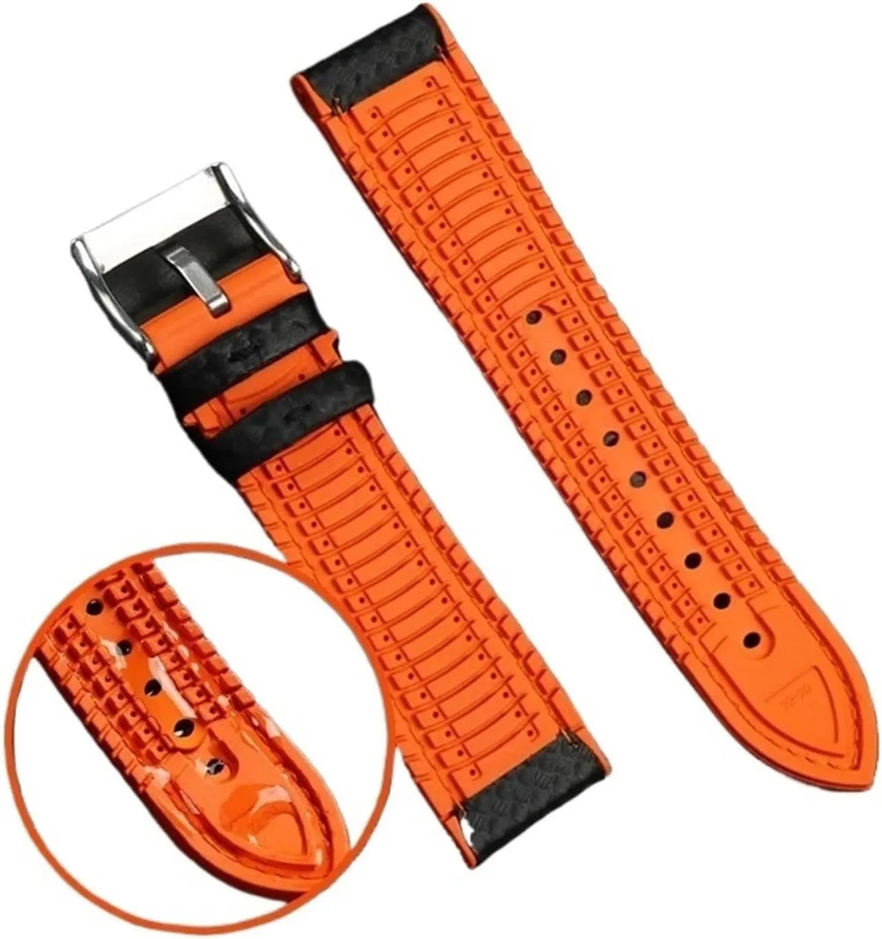 20mm 22mm 23mm 24mm Mens Watch Band Carbon Fibre Watch Strap   Rubber Bottom Stainless Steel Clasp Watchband Fit For Fit For Blancpain