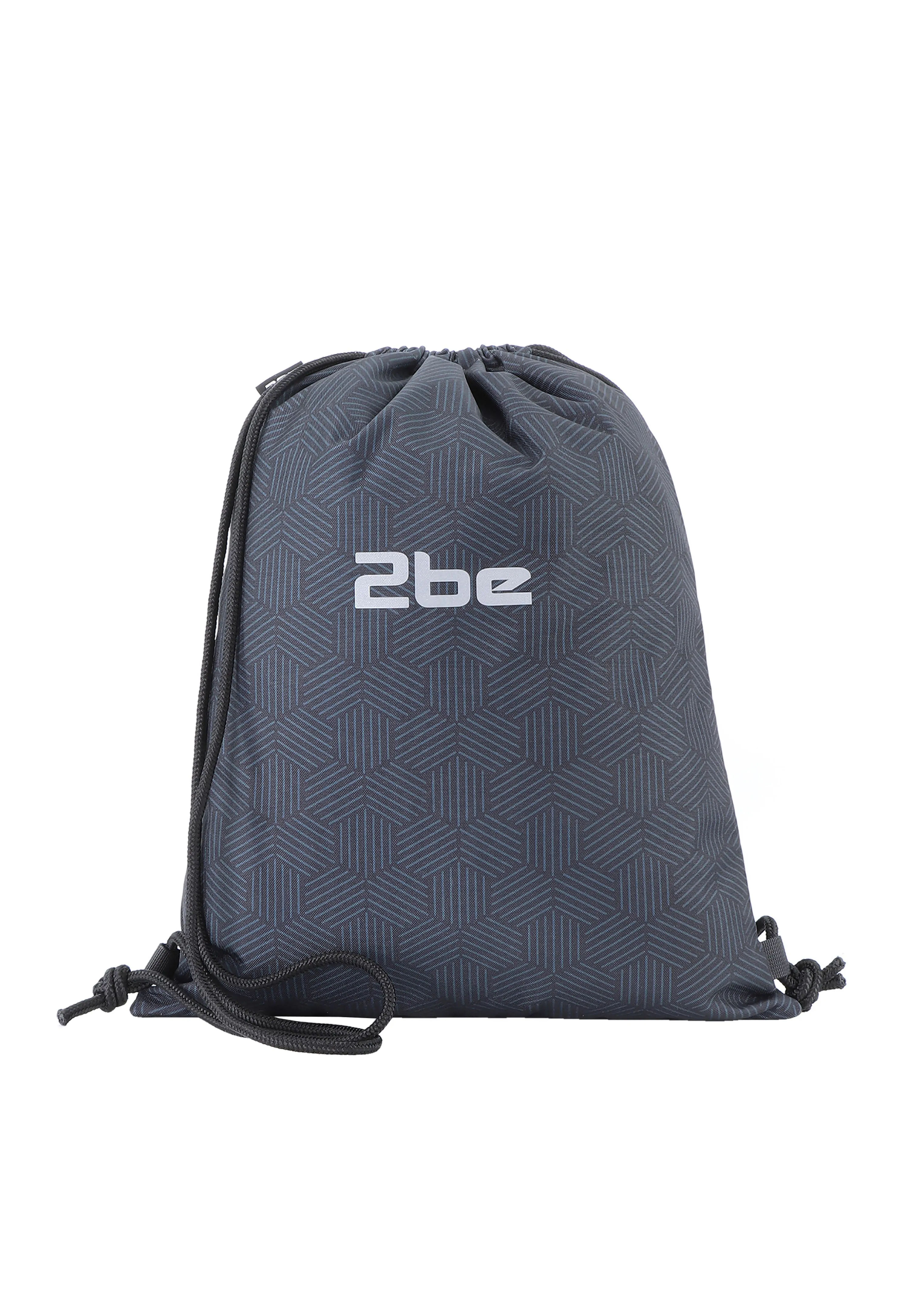 2be String Bag / Lightweight Backpack / Gym Bag Black/Grey