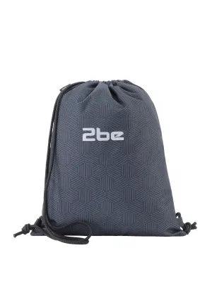 2be String Bag / Lightweight Backpack / Gym Bag Black/Grey