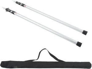 2Pcs Camping Tent Pole, Aluminum Alloy Adjustable 95 to 235cm Telescopic Canopy Supporting Rods with Storage Bag for Hiking Backpacking