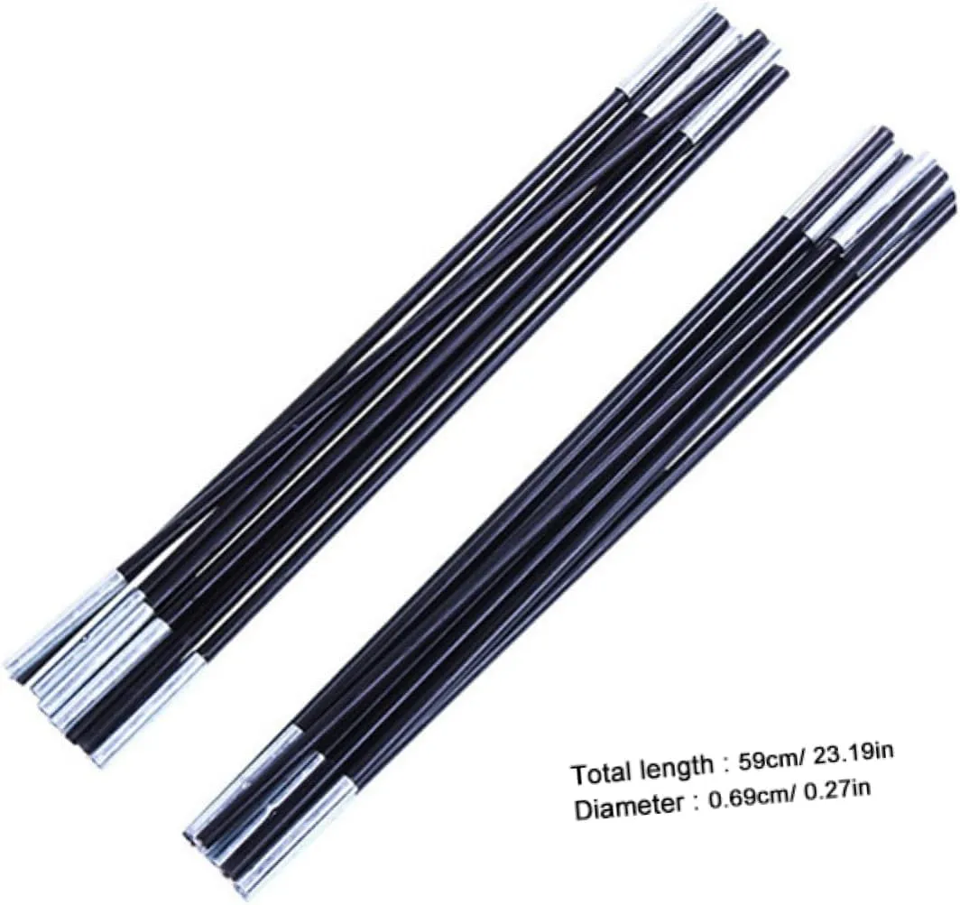 2pcs Fiberglass Tent Poles Replacement Kit for Tent 7 Sections/pcs 59x0.69x0.69cm