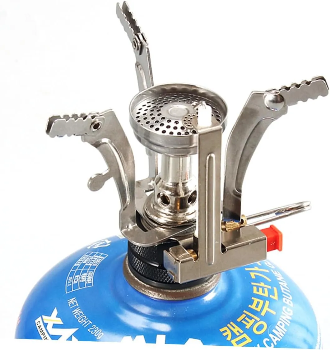 2pcs Foldable Camping Stove Mini Stove Head for Outdoor Activities Compact Furnace End Powerful Flame for Hiking