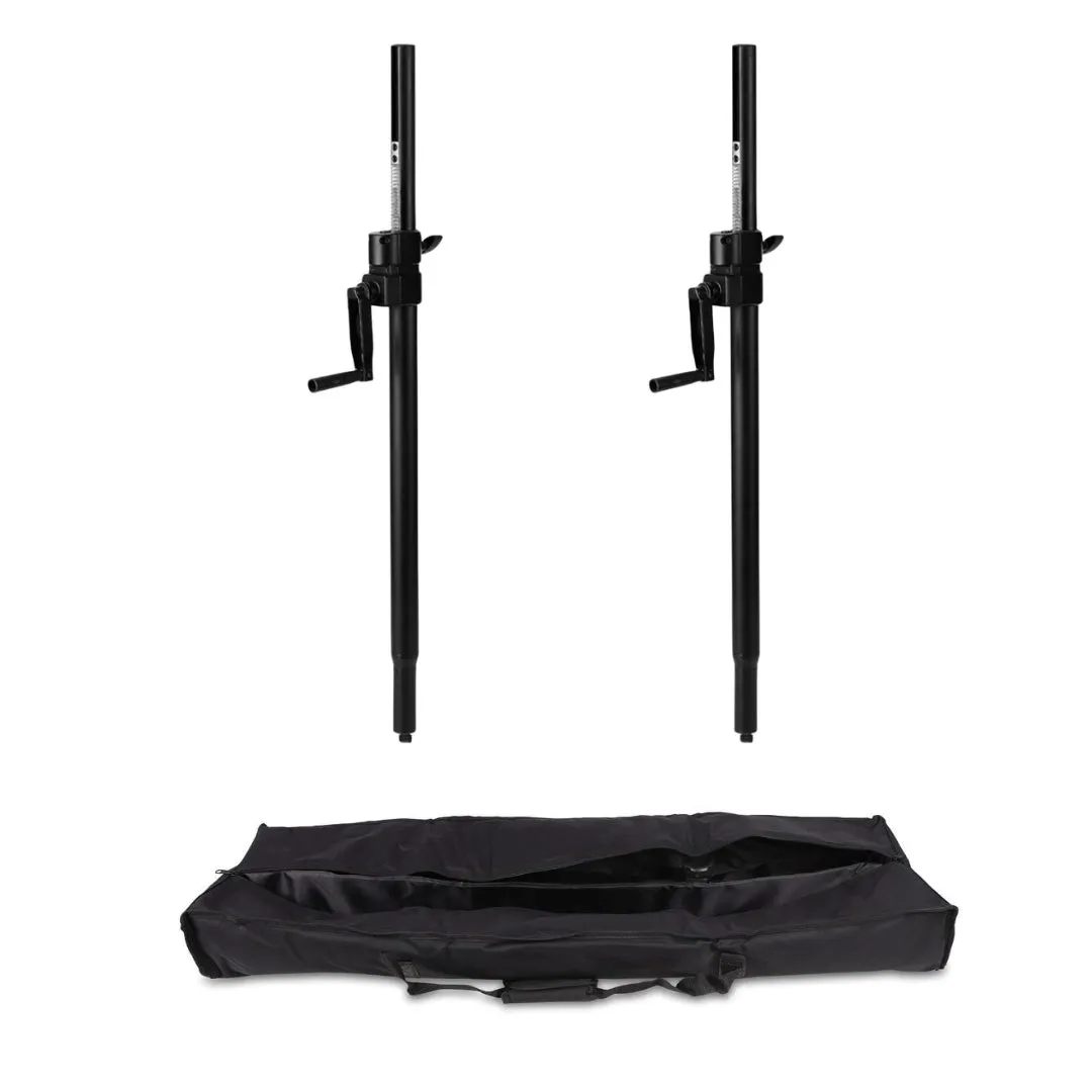 2x Thor SPS008 Wind Up Speaker Pole M20 Winch Adjustable Height PA DJ inc Bag
