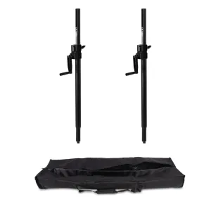 2x Thor SPS008 Wind Up Speaker Pole M20 Winch Adjustable Height PA DJ inc Bag