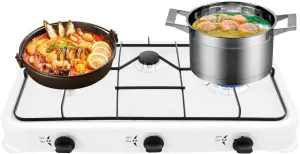 3 Burner Portable Gas Stove, with Wind Blocking Cover Adapter and Pressure-reducing Valve, Manual Ignition Camping Stove, for Home, Apartment, Outdoor Cooking