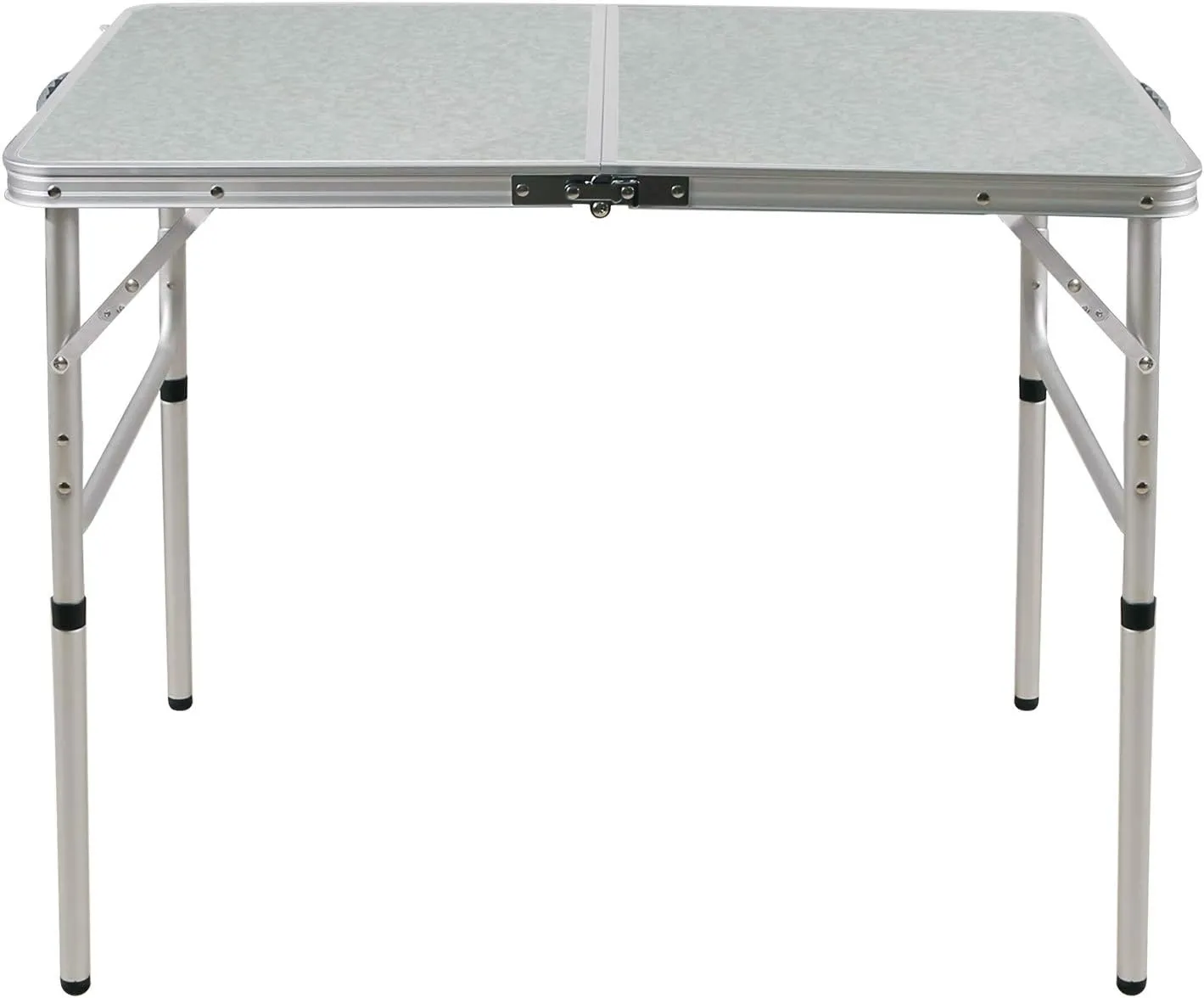 3 FT Folding Camping Table Folding Camping Table, Lightweight Portable Aluminum Folding Table with Adjustable Legs, Great for Outdoor Cooking Picnic, White