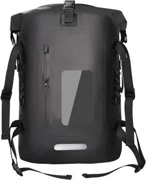 30L Waterproof Backpack Heavy Duty Water Sports Dry Bag Roll Top Waterproof Bag for Kayaking Hiking Swimming Boating Beach,Black
