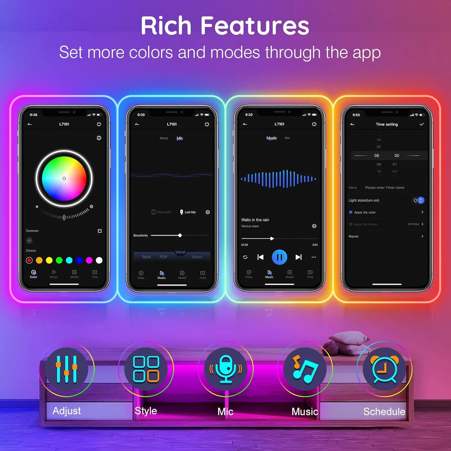 32.8Ft Neon Rope Lights,Flexible Led Rope Lights Control with App/Remote,Multiple Modes Rope Lights,IP65 Outdoor RGB Led Neon Lights Waterproof,Music Sync Gaming Led Neon Light Strip for Bedroom Decor