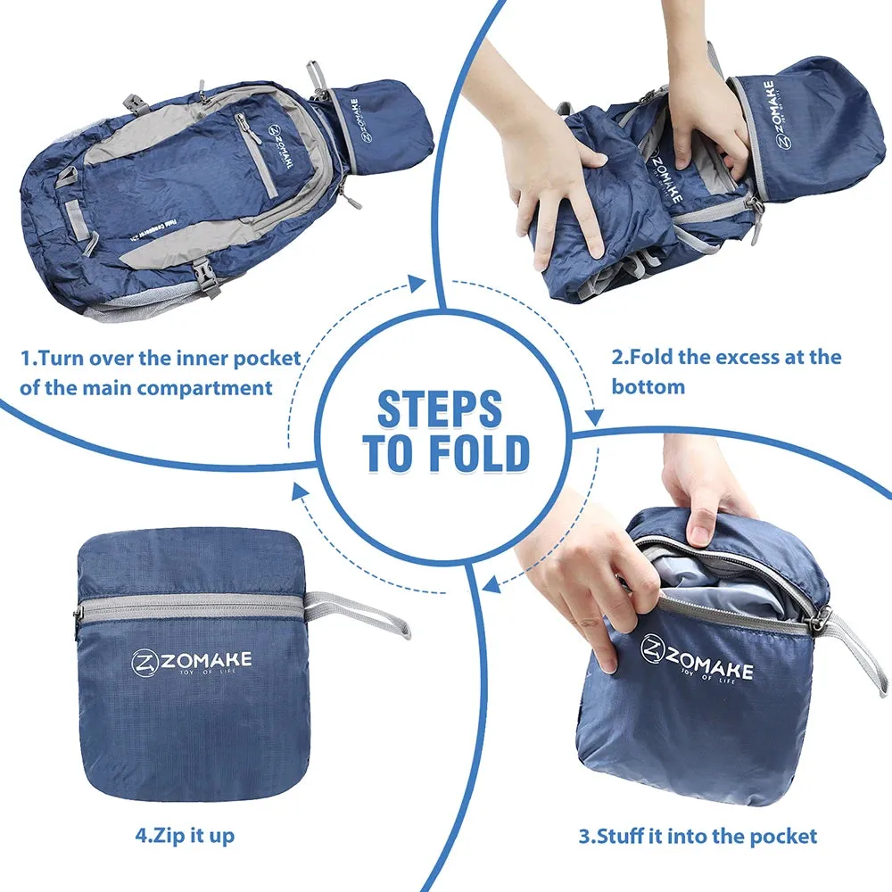 35L Ultra Packable Small Backpack - Foldable Ultralight Waterproof Hiking Travel Backpack