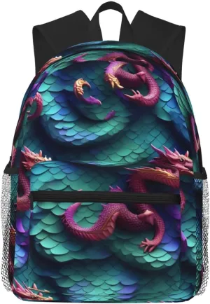 3d Magical Dragon Scales Pattern Print Lightweight And Comfortable Duffel Bag, Casual Daypack, Multipurpose Backpack