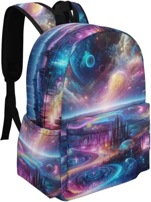 3D Space Casual Travel Backpack Lightweight with Multi Compartment Laptop Bagpack for Women Men Hiking Business Work