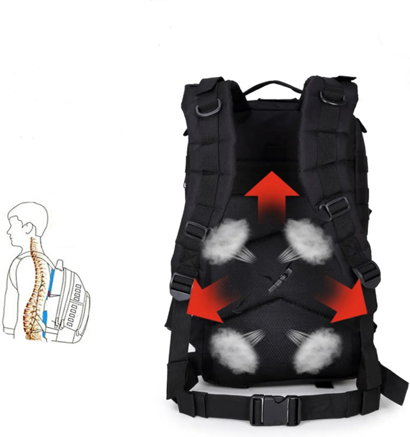 3P Tactical Backpack Outdoor Backpack Camo Pack Medium Lightweight, 36-55L, Acu Camouflage