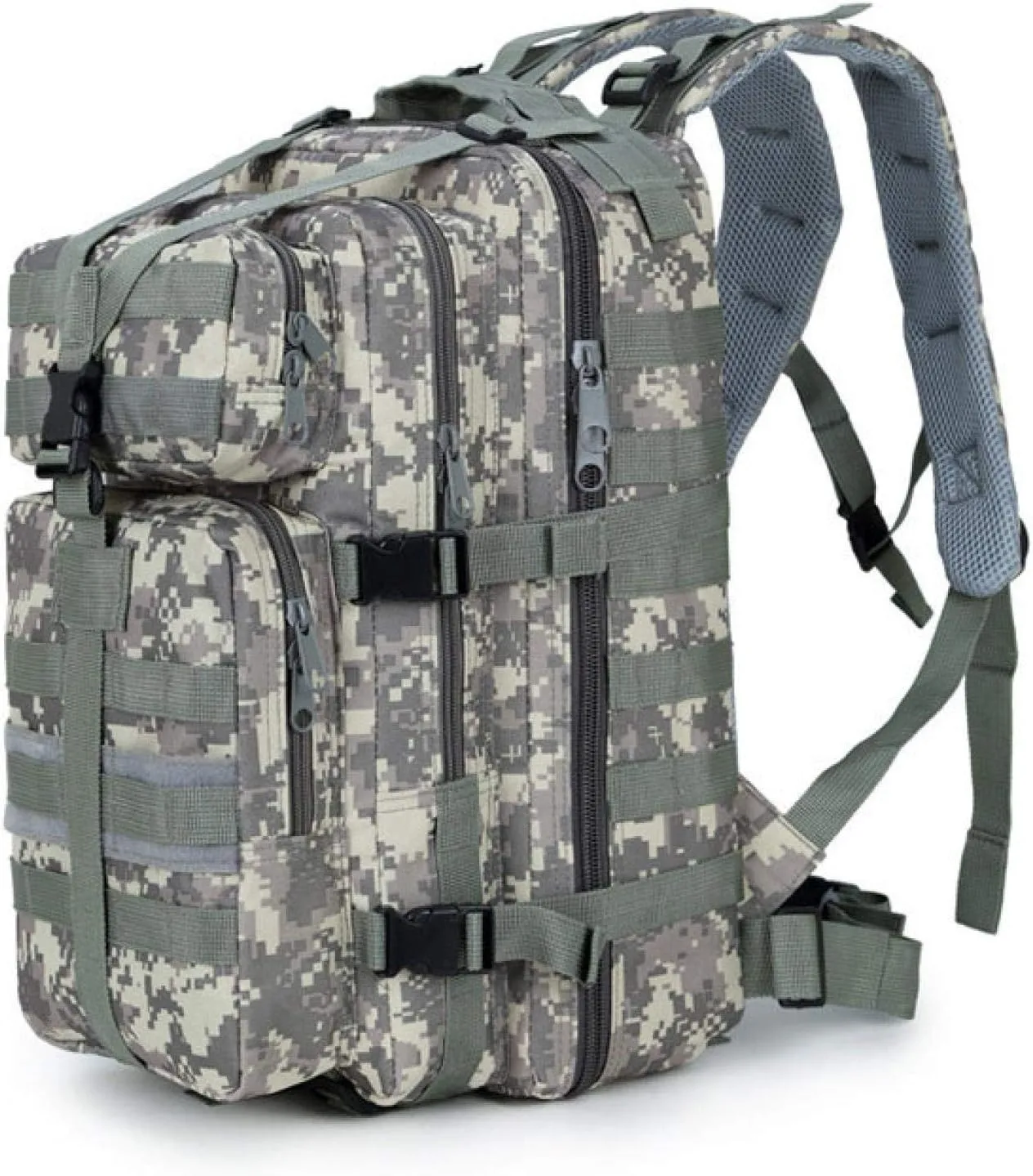 3P Tactical Backpack Outdoor Backpack Camo Pack Medium Lightweight, 36-55L, Acu Camouflage