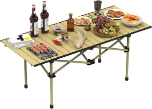 4-6 Person Portable Foldable Table Camping Table Plastic Picnic Table, Folding Grill Table, Camping Table, Grill Table, Outdoor Grill Table,Grill Tables for Outside, Grilling Table for Outdoor Grill