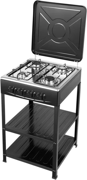 4 Burner Propane Gas Stove, Outdoor Camping Stove with Double Storage Layers 34120 BTU Outdoor Propane Burner with Control Knobs, for Traveling Hiking Picnicking