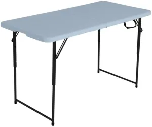 4 Foot Rectangle Adjustable Height Fold-in-Half Table, Indoor/Outdoor Requisite, White (80920)