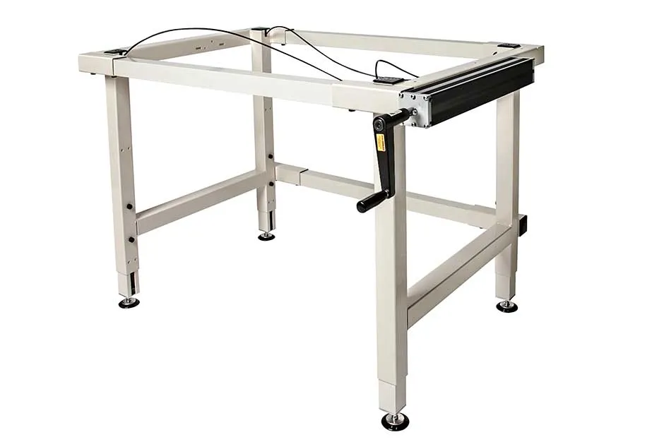 4 Leg Hand Crank Adjustable Height Work Table
