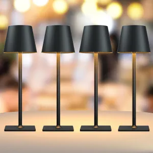 4 Pack Rechargeable Cordless Led Table Lamps,Cordless Lamp with 6000mAh Battery Operated, Portable Indoor/Outdoor Table Lamp for Patio Restaurant Home Dinner Dining Kitchen