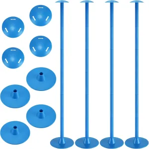 4 Pcs Boat Cover Support Pole, Adjustable Boat Cover Support System, Height 12''-54'', ABS Plastic Pole Jon Boat Accessories for Supporting Fishing Bass Pontoon Boat Trailer Cover (Blue)