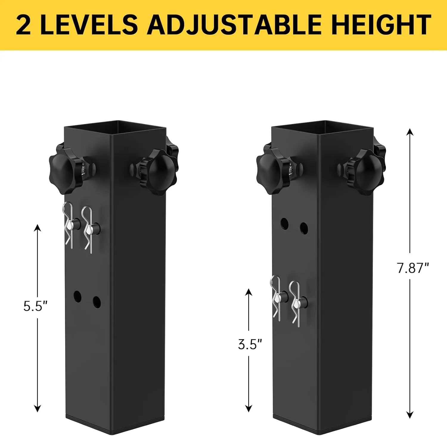 4 Pcs Table Leg Extenders for Folding Tables, Folding Table risers for Folding Tables Straight/Bent Leg, Adjustable Folding Table Leg Risers, Raise Table Height 3.5"/5.5"(2" Diameter - 7.87”)