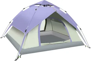 4 Person Instant Pop Up Camping Tent, Easy Set Up Automatic Family Travel Tent, Portable Backpacking Waterproof Windproof Sun Shelter Tent