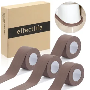 4 Rolls Brown Flex Caulk Tape Waterproof Self Adhesive Strong Viscous - Toilet Bathtub Sealing Caulk Strip - Peel and Stick Caulking Tape Bathroom Shower Floor Tile Corner Trim