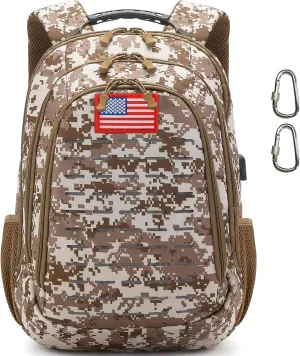 40L Camo Backpack Tactical Backpack Molle Military Backpack Army Bookbag Daypack W/USB Port & Reflective Strip For Hiking Camping Hunting