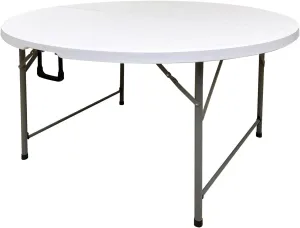 4.5FT Round Table, Round Folding Table 54 inches, Bifold Round Table, Plastic Dining Table, Event Commercial Table for Wedding, Party, Garden, Patio